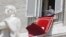 Pope Francis delivers his message during the Regina Coeli noon prayer in St. Peter's Square at the Vatican, May 21, 2017.