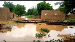 Houses are surrounded by floodwaters in Farie Haoussa, Tillaberi, Niger, Aug. 26, 2020, in this still image taken from a video obtained from social media. (Courtesy of @ousseyni_kalil/via Reuters)
