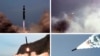 Kombinovana fotografija nedavnih severnokorejskih raketnih proba. 