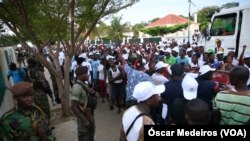 Polícia dispersa apoiantes do Partido MLSTP/PSD que protestam em São Tomé. São Tomé Príncipe, 8 Outubro 2018.