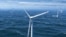 Rendering of floating offshore wind farm