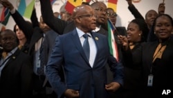 Jacob Zuma lors d'un sommet de l'Union africaine, le 14 juin 2015 à Johannesburg. (AP Photo/Shiraaz Mohamed)