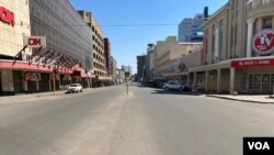Most streets were deserted after security forces ordered people to vacate and go home, in Harare, July 31, 2020. (Columbus Mavhunga/VOA)