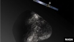 Imagen de la sonda europea Rosetta cerca de un cometa (foto: ESA/NASA)