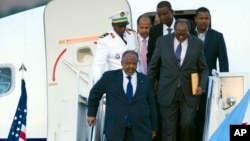 Le président Djiboutien, Ismaël Omar Guelleh à son arrivée à Washington le 3 août 2014. (AP Photo / Cliff Owen)