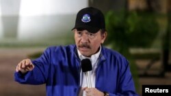 Presiden Nikaragua, Daniel Ortega, berbicara dalam sebuah upacara pembukaan untuk sebuah jalan layang di Managua, Nikaragua, 29 November 2018 (foto: Reuters/Oswaldo Rivas)