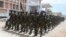 Somali government forces march during a parade to celebrate the 53rd anniversary of the national army, in the capital Mogadishu, April 12, 2013.