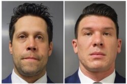 Buffalo Police officers Aaron Torgalski, left, and Robert McCabe, who were arraigned on felony assault charges, are seen in this combination of photographs provided by the Erie County District Attorney's Office in Buffalo, New York, June 6, 2020.