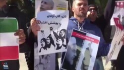 تجمع مخالفان جمهوری اسلامی مقابل سفارت ایران در یونان؛ نه به «ملاها»