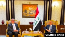 Iraqi FM Fuad Hussein on Monday received US Charge d'Affaires in Iraq Joshua Harris