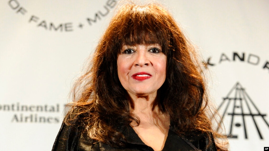 FILE - Ronnie Spector appears in the press room after performing at the Rock and Roll Hall of Fame induction ceremony on March 15, 2010, in New York. Spector died Jan. 12, 2022, at age 78.