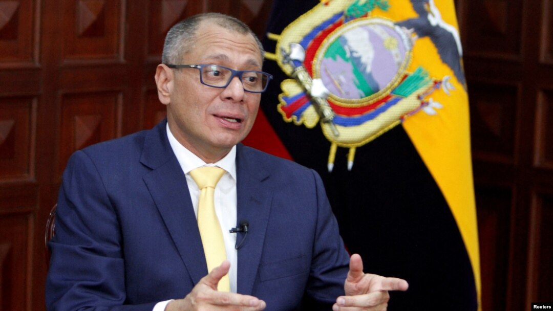 FILE - Ecuador's then-Vice President Jorge Glas talks during an interview with Reuters at the Government Palace in Quito, Ecuador, August 29, 2017.