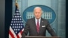 US President Joe Biden speaks during the daily press briefing at the White House in Washington, DC, on October 4, 2024. (Photo by ANDREW CABALLERO-REYNOLDS / AFP)