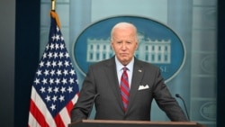 US President Joe Biden speaks during the daily press briefing at the White House in Washington, DC, on October 4, 2024. (Photo by ANDREW CABALLERO-REYNOLDS / AFP)