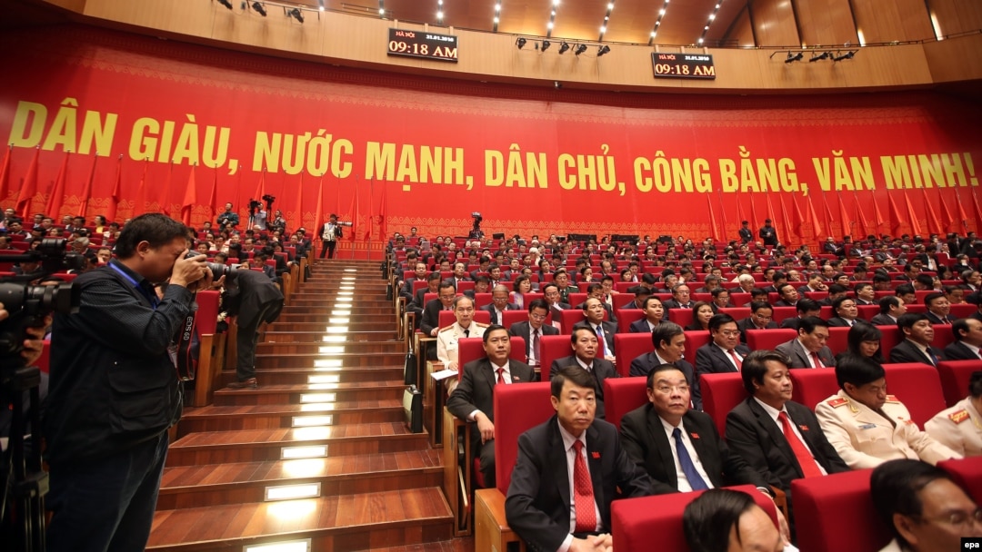 Ảnh minh họa: Các đại biểu tham dự lễ khai mạc Đại hội đảng 12 tại Hà Nội, ngày 21 tháng 1, 2016. 