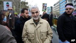FILE - Revolutionary Guard General Qassem Soleimani attends an annual rally commemorating the anniversary of the 1979 Islamic revolution, in Tehran, Iran, Feb. 11 2016.