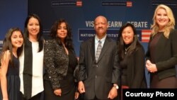 Vanessa Lopez, Rosario Lopez, Lynne Jackson, Wayne Glasker, Sandra Wong and Elizabeth Wydra after the Philadelphia Premiere at the National Constitution Center (Photo Credit: Roland Dahwen Wu, courtesy of Graham Street Productions)