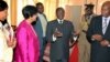 FILE: United Nations High Commissioner for Human Rights Navi Pillay, left, meets Zimbabwean President Robert Mugabe at State House in Harare, Wednesday, May 23, 2012. Pillay is on a first ever mission by a UN Human Rights chief to Zimbabwe, at the invitation of the Government. (AP Photo/Tsvangirayi Mukwazhi)