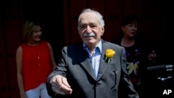 Gabriel Garcia Marquez, romancier colombien lauréat du prix Nobel, le 6 mars 2014, (AP Photo/Eduardo Verdugo, File)