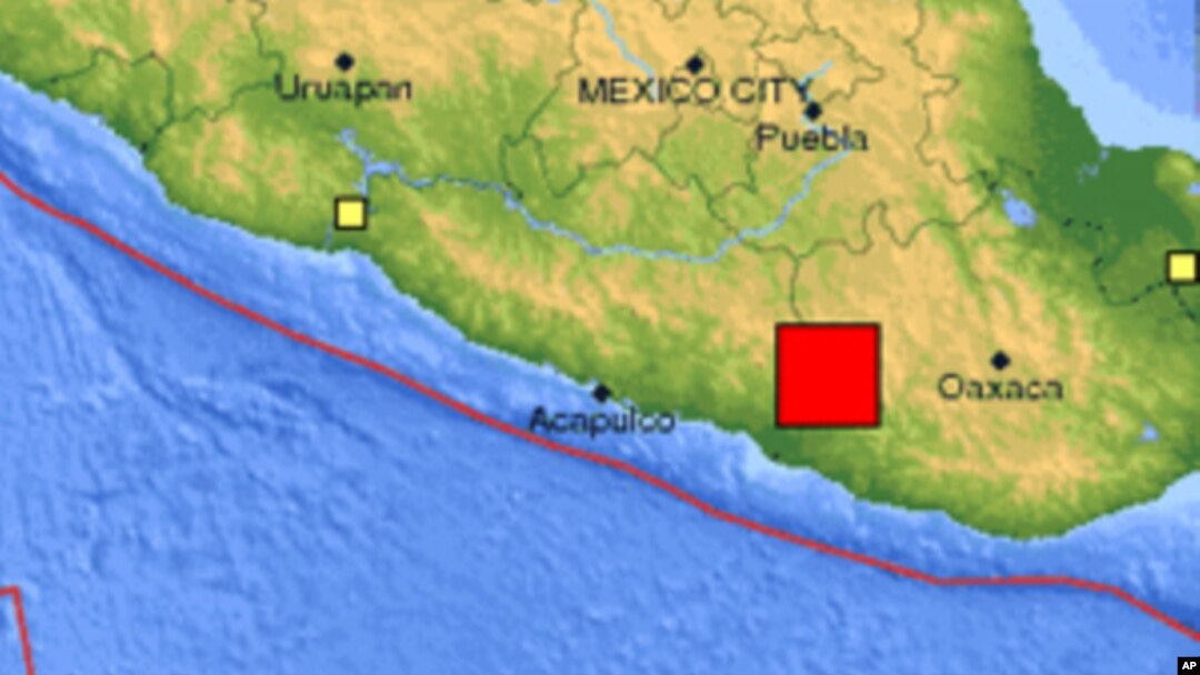 Khu vực bị động đất ở Mexico hôm 20/3/12 