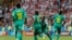 Les joueurs du Sénégal célèbrent leur premier but contre la Pologne à Moscou, le 19 juin 2018.