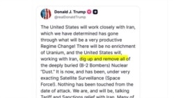 ټرمپ وایي امریکا او ایران د یورانیمیو لیرې کولو لپاره ګډ کار کوي
