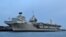 英国皇家海军“伊丽莎白女王”号（HMS Queen Elizabeth）航母停泊在英国南部一个港口。 （2019年6月5日）
