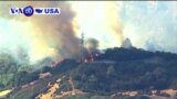 VOA60 America - New Wind-Driven Wildfire Erupts in Southern California