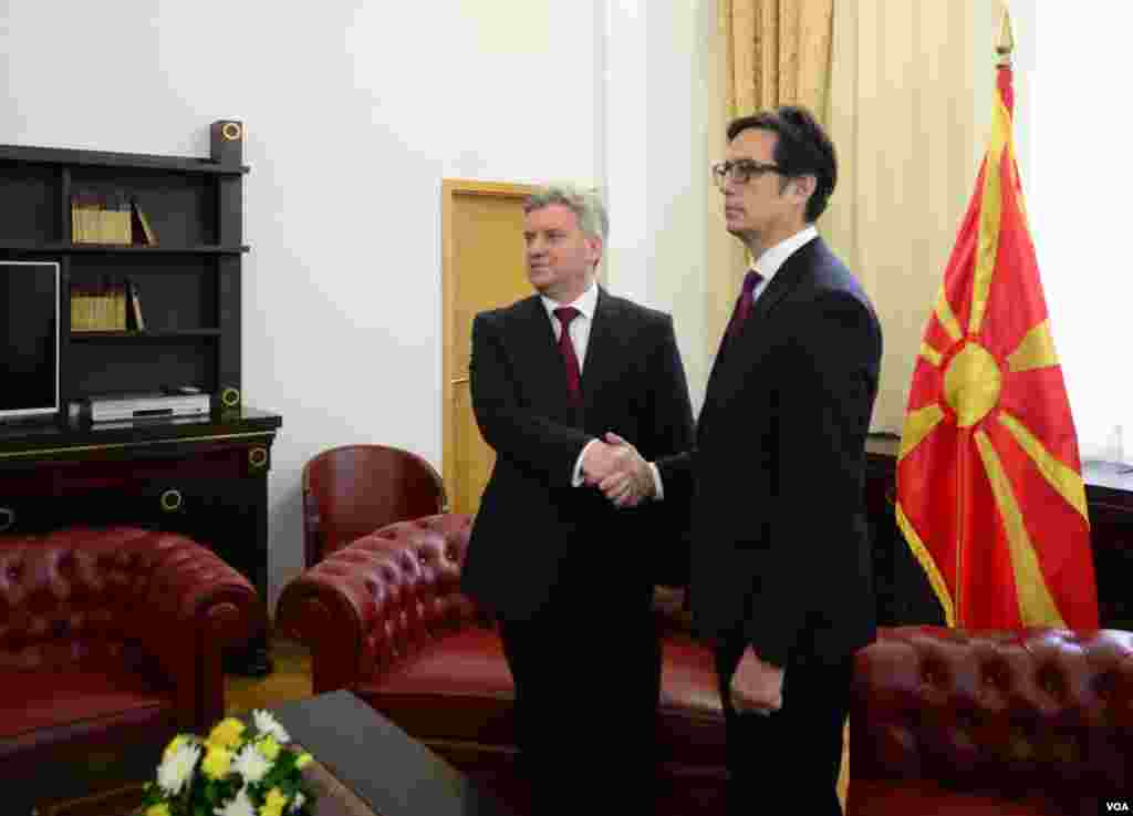 President Stevo Pendarovski and Ivanov in the cabinet in villa Vodno, inauguration