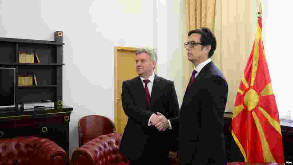 President Stevo Pendarovski and Ivanov in the cabinet in villa Vodno, inauguration
