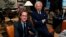 Designer Ralph Lauren (r) poses in his office accompanied by Stefan Larsson, global president of Old Navy, Sept. 29, 2015, in New York. 