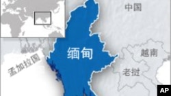 缅甸地理位置图