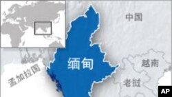 缅甸地理位置图