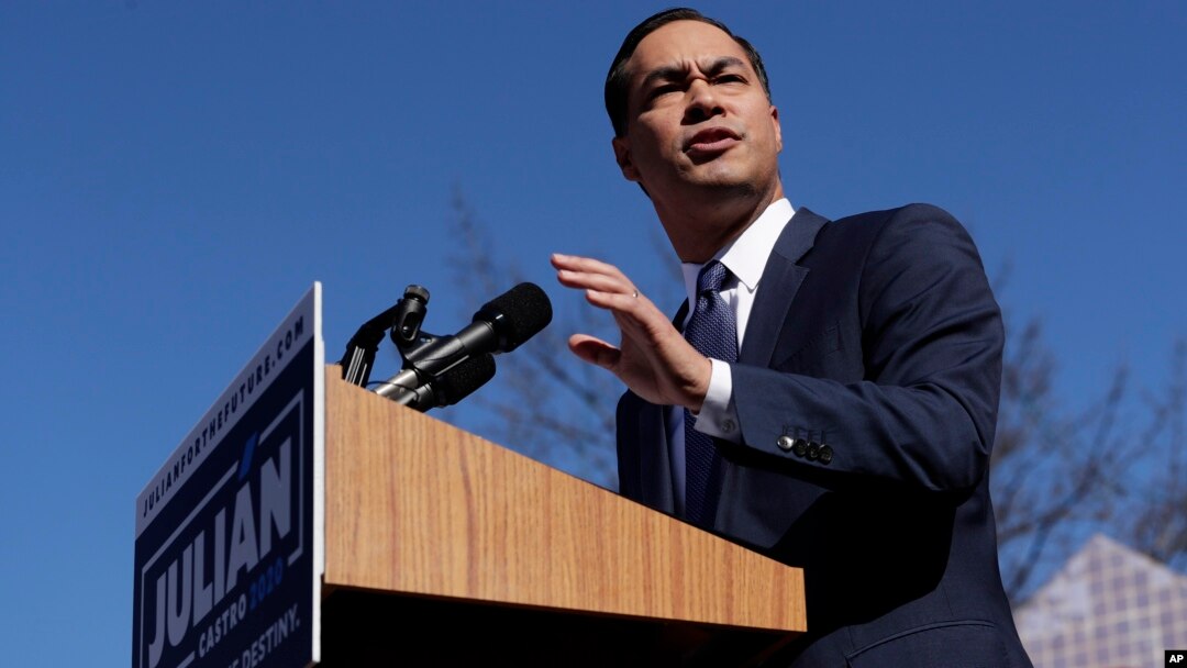Former San Antonio Mayor and Housing and Urban Development Secretary Julian Castro announced his decision to seek the 2020 Democratic presidential nomination, Jan. 12, 2019, in San Antonio.