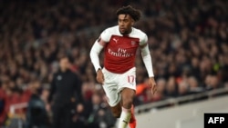 Alex Iwobi d'Arsenal lors d'un match en Europa League entre Arsenal et le Bate Borisov, Angleterre, le 21 février 2019. 