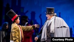 LUKE NAPHAT (LEFT) AND COUNT STOVALL (RIGHT) IN A CHRISTMAS CAROL MUSICAL (Credit: WMB Photo)