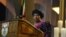 Malawi President Joyce Banda speaks during funeral service for former South African President Nelson Mandela, Qunu, South Africa, Dec. 15, 2013.