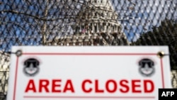 Security fencing stands outisde the US Capitol building in Washington, DC on January 2, 2025.