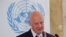 U.N. Syria envoy Staffan de Mistura attends a news conference at the United Nations in Geneva, Switzerland, Sept. 4, 2018. 