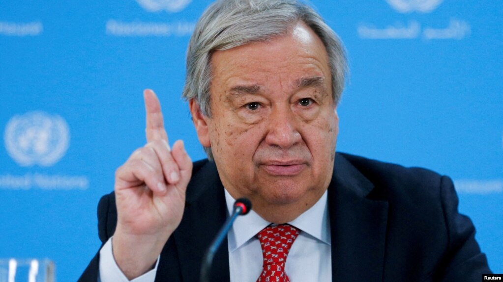 资料照：联合国秘书长安东尼奥·古特雷斯（Antonio Guterres）(photo:VOA)