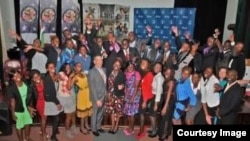 USAP scholarship recipients seen in Harare with former U.S Ambassador to Zimbabwe, Bruce Wharton.