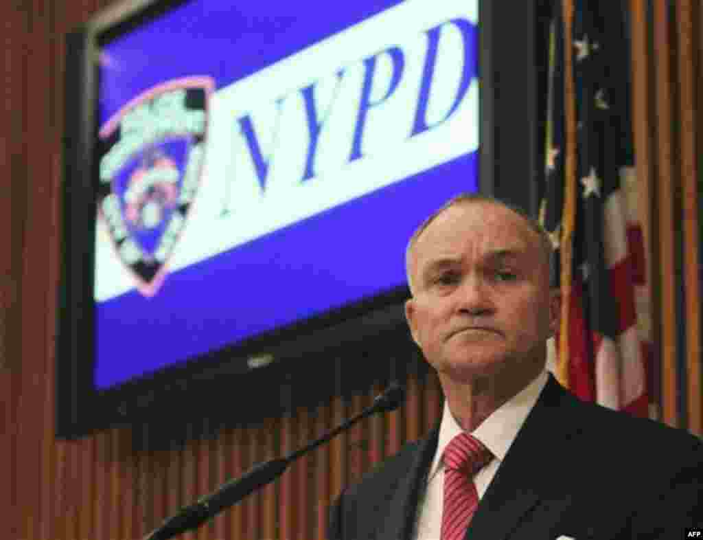 New York City Police Commissioner Raymond Kelly speaks to reporters during a news conference, Friday, Jan. 27, 2012 in New York. Kelly faced the media Friday for the first time since reports surfaced that a woman had accused his son of rape, refusing to d