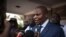 Le Président Faustin Archange Touadera au siège de son parti politique le Mouvement centrafricain unifié (MCU), à Bangui, Centrafrique, le 27 décembre 2020.