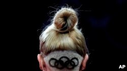 Maria Fazekas of Hungary attends a table tennis training session at the Tokyo Metropolitan Gymnasium at the 2020 Summer Olympics in Tokyo, Japan.