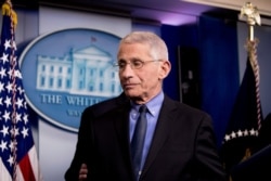 National Institute for Allergy and Infectious Diseases Director Dr. Anthony Fauci steps away from the podium during a news conference on the coronavirus at the White House, Feb. 29, 2020, in Washington.