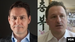 مایکل کووریگ (چپ) و مایکل اسپاور (راست) دو شهروند بازداشت‌شده کانادایی در چین