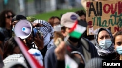 FILE PHOTO: Demonstration on the one-year anniversary of Hamas' October 7 attack, in New York City