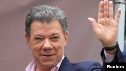 Representantes estadounidenses se reunieron en Bogotá con el presidente colombiano Juan Manuel Santos el 11 de noviembre.
