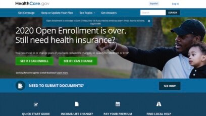 Trang mạng HealthCare.gov gia hạn ngày đăng ký bảo hiểm y tế giá phải chăng cho năm 2020.