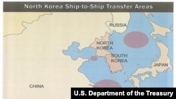 The map shows the area where STS transfers of refined petroleum commonly occur. (Courtesy U.S. Treasury)